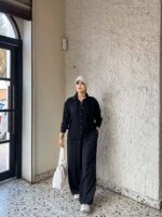 Women's short linen suit in various colors - Image 2