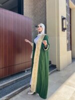 ⁦قفطان أخضر فخم بتصميم راقٍ وتفاصيل أنيقة⁩ - الصورة ⁦6⁩