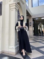 ⁦قفطان أسود فخم بتصميم راقٍ وتفاصيل أنيقة موديل 3⁩ - الصورة ⁦6⁩