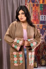 Elegant coffee-colored kaftan with refined design and luxurious details - Image 4