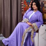 Royal purple kaftan with exquisite embroidery and elegant design