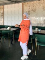 Girls' long linen shirt chemise - Image 9