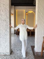 Girls' long linen shirt chemise - Image 8